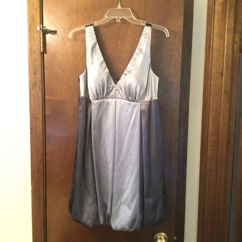 Onyx Nite Purple/Silver Ombré Balloon Hem Dress